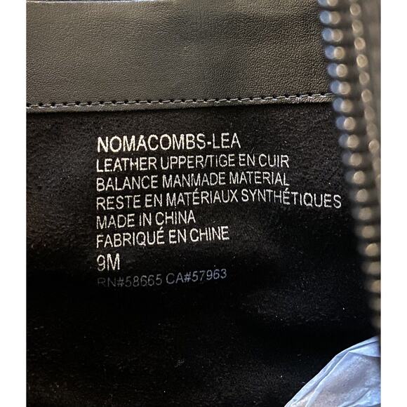 New Nordstrom Sz 9M Blk Nomacomb Lea Water Resist Zip Lug Sole Leather Moto Boot - Picture 8 of 8